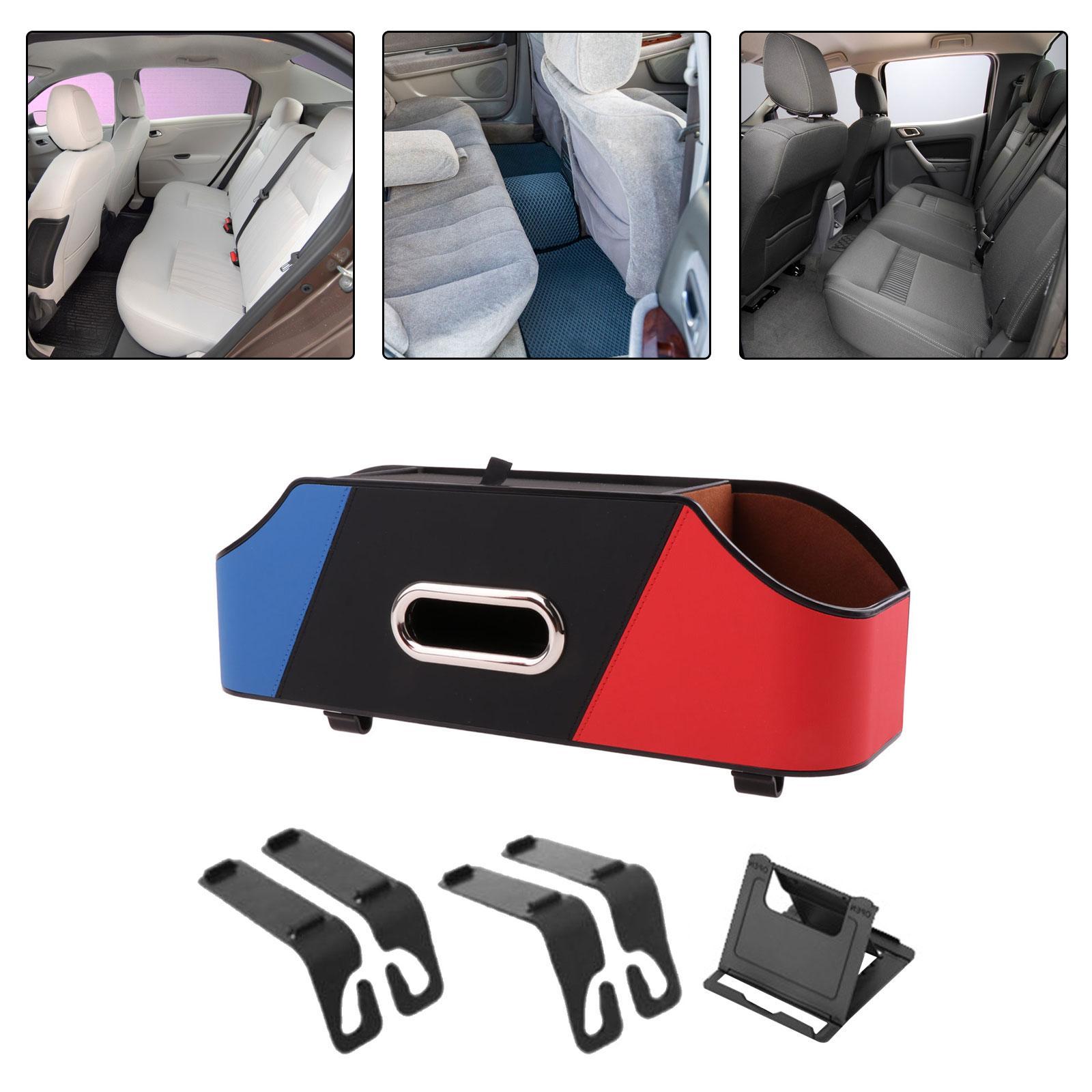 Car Seat Back Organizer Tissue Box Keep Tidy Travel Accessories 2 Cup Holder