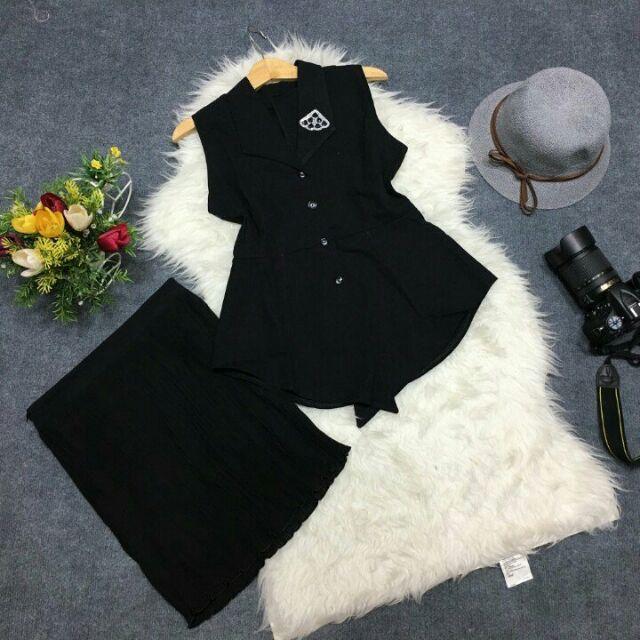 SET ÁO VEST CHÂN VÁY DẬP LY CAO CẤP