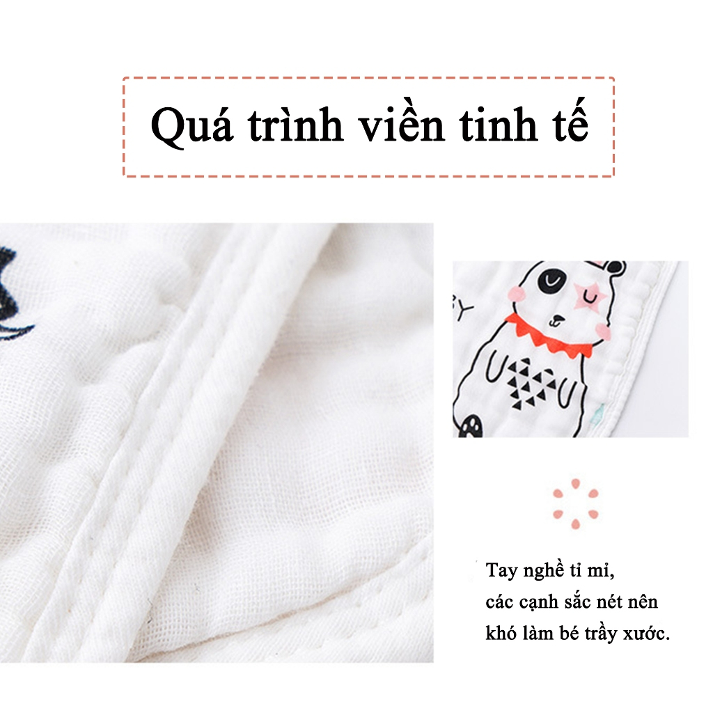 Khăn sữa xô 4 lớp, khăn xô khăn lau mặt Miraclebaby cao cấp 100% cotton mềm mại cho da em bé - 30x30cm