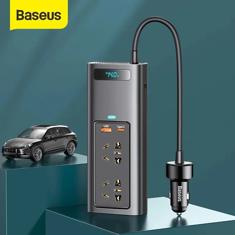 Bộ tẩu sạc tích hợp biến áp DC to AC 220V Baseus In-car Inverter 150W - hàng chính hãng