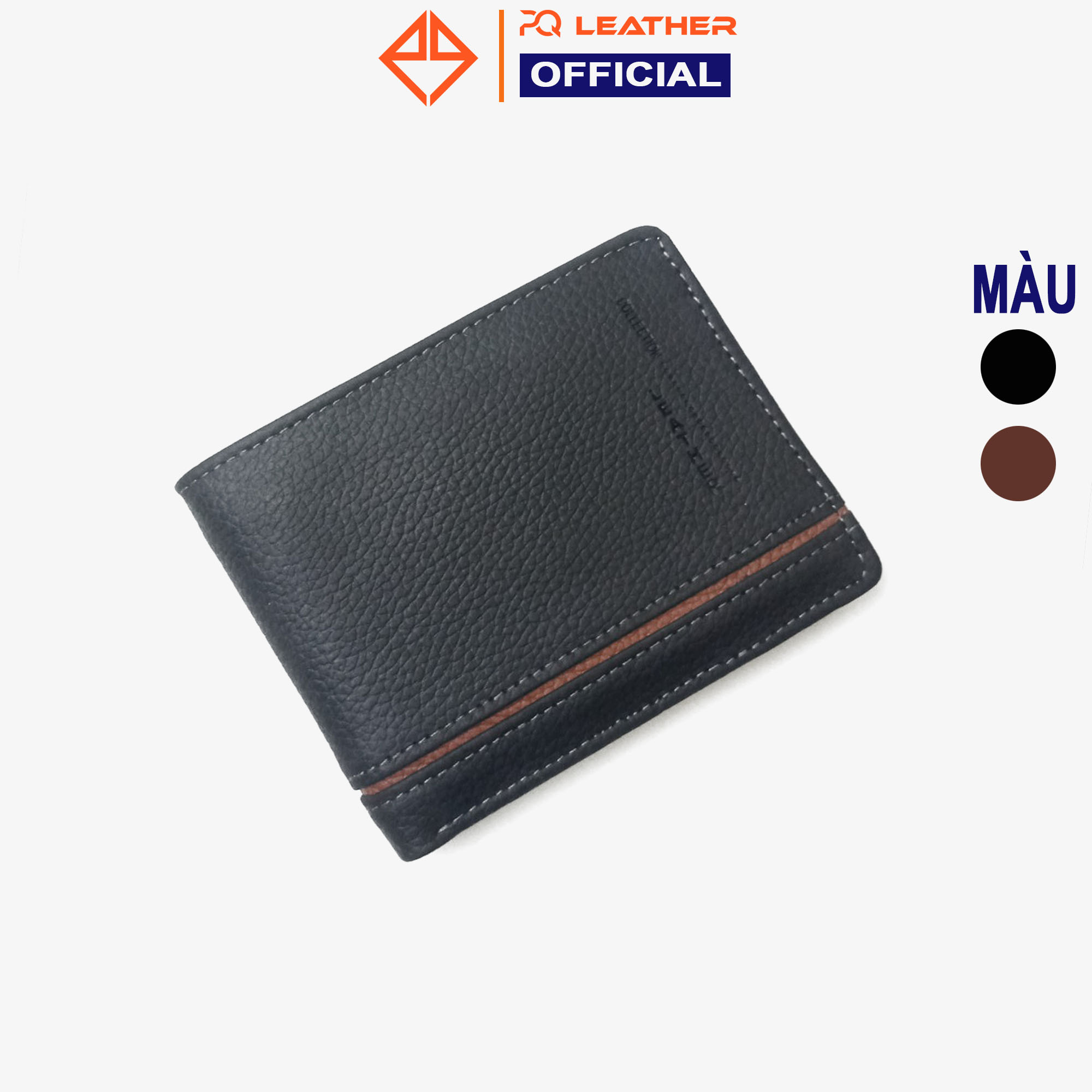 Ví nam da bò nguyên tấm cao cấp, mềm mại PQ Leather-Bảo hành 12 tháng