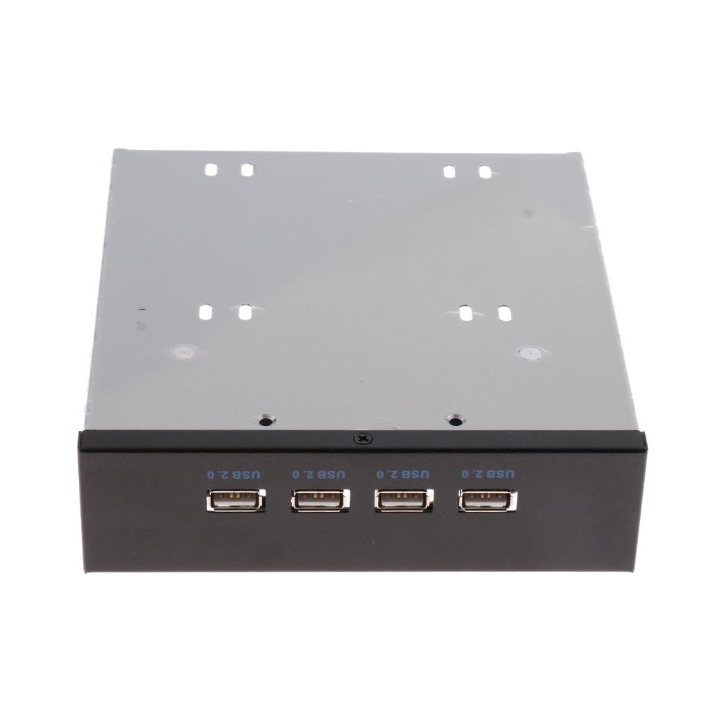 USB 2.0 Front Panel Hub 4 Port Expansion Bay 9Pin to USB2.0 Bracket Adapter