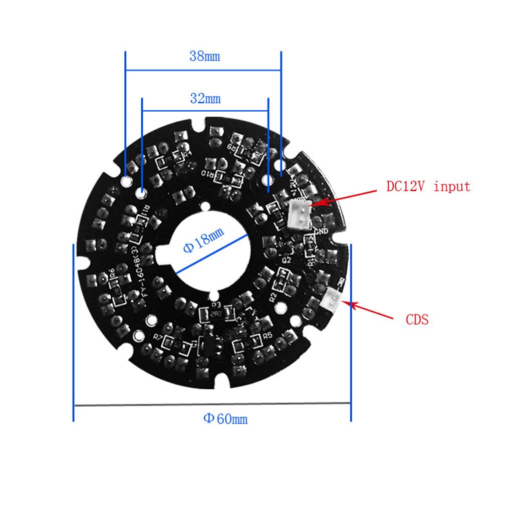 48 IR LED Board 940nm Surveillance  Infrared High Definition