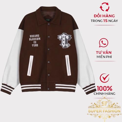 Áo Khoác Bomber Fashion Nỉ Ngoại Fom Rộng Dày Đẹp IN Họa Tiết Bài Phối Tay Trắng Hot Trend