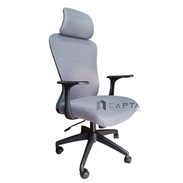 Ghế xoay văn phòng lưng lưới CM4279-M Nội thất Capta Ghế ngồi làm việc lưng lưới nệm vải có tay nhựa chữ T