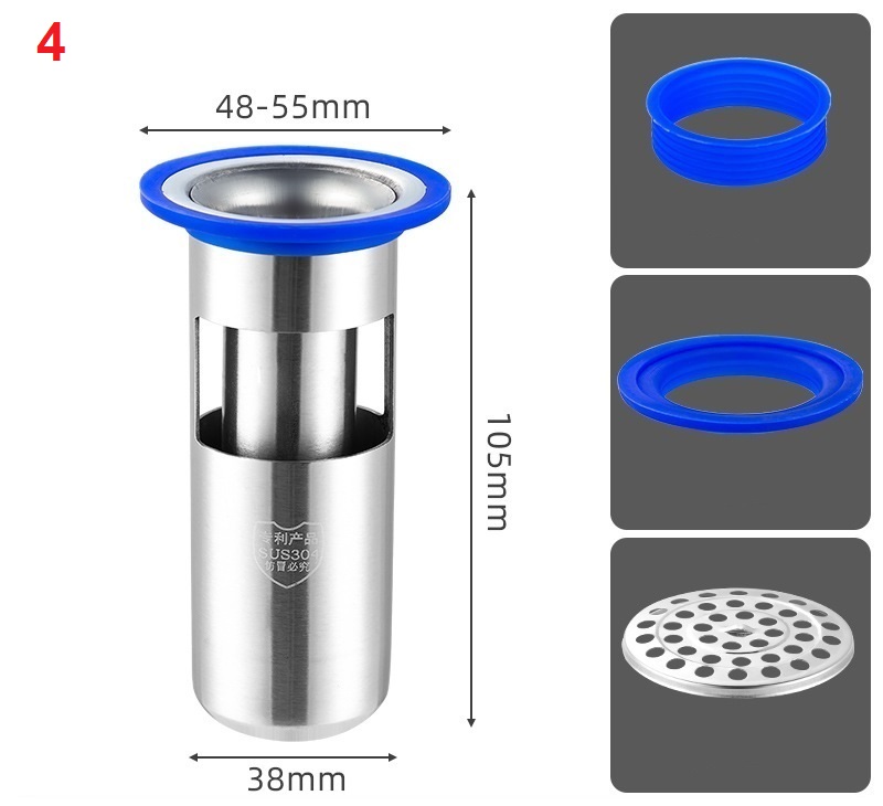 Phụ kiện thoát sàn chống mùi hôi thối, ngăn vi khuẩn NQ01 chất liệu INOX 304