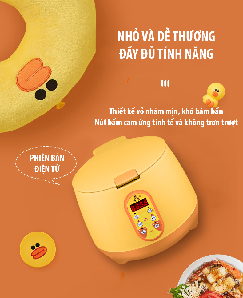 Nồi cơm điện nắp gài 1.2L VITVANG Lòng nồi chống dính - kiểu dáng Hàn Quốc