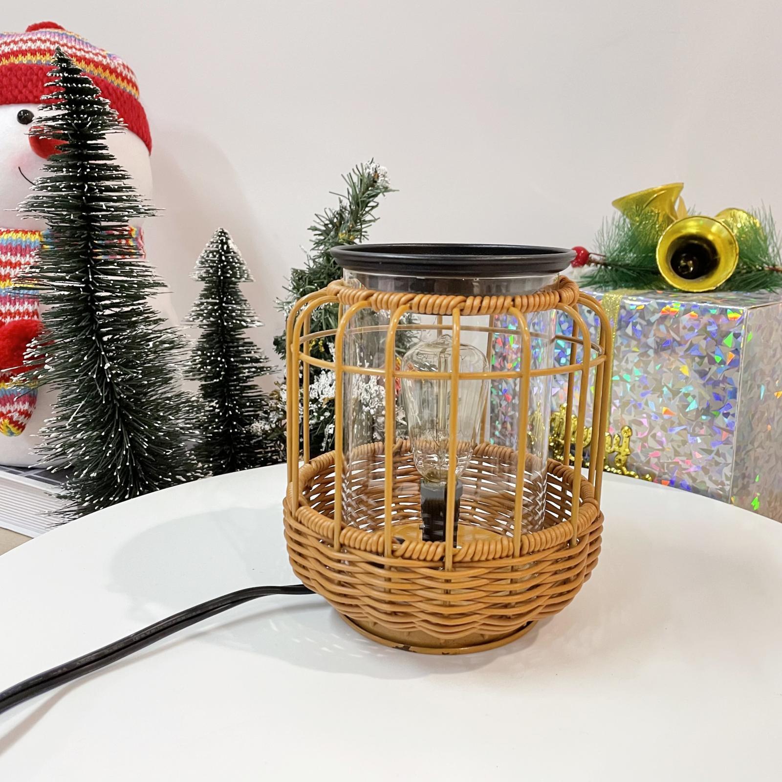 Metal  Melt Warmer with Bulb Oil Burner Scented  Melter Burner Night Light  Melting Heater Essential Oil Warmer for Bedroom Home
