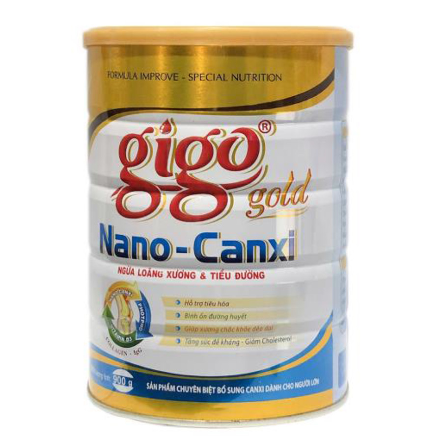 Sữa Bột Gigo Gold Nano-Canxi 900g – Ngừa loãng xương &amp; tiểu đường