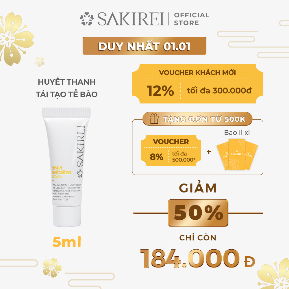 [Quà Tặng] Serum dưỡng trắng da, chống lão hóa Sakirei NMN Revitalize Serum 5ml