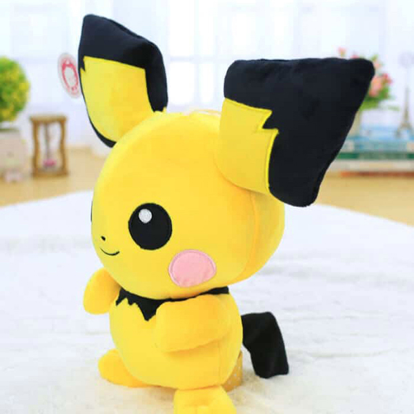 Gấu Bông Pokemon Pichu (35 Cm) Gb09 (Màu Vàng Phối Đen) (Tặng 1 Đèn Led 8 Bóng Siêu Sáng Cắm Cổng Usb)