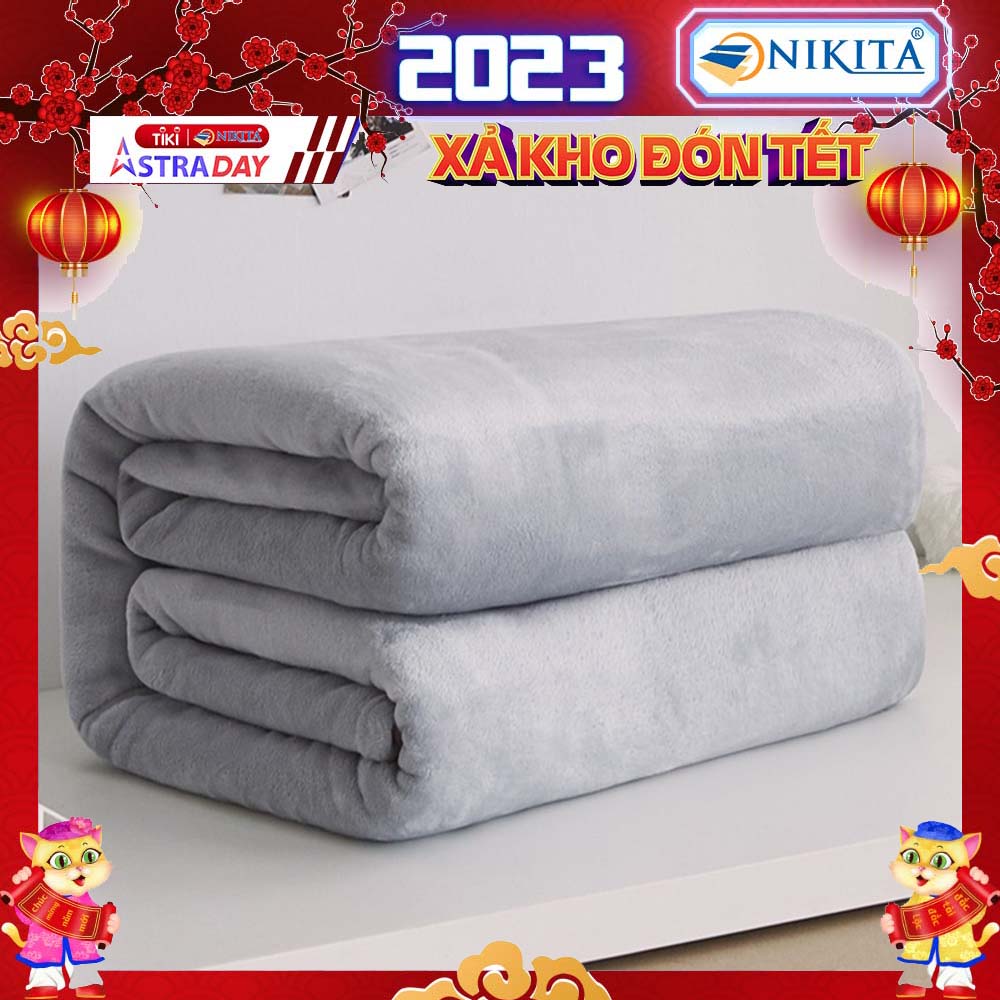 Chăn mền lông tuyết trơn màu, mịn mướt Chăn ga gối đệm văn phòng, gia đình, du lịch - 2023
