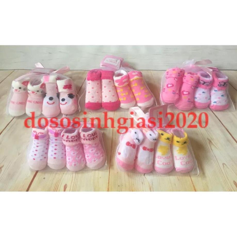 Vớ cho bé-Set 2 đôi Vớ sơ sinh túi lưới cho bé