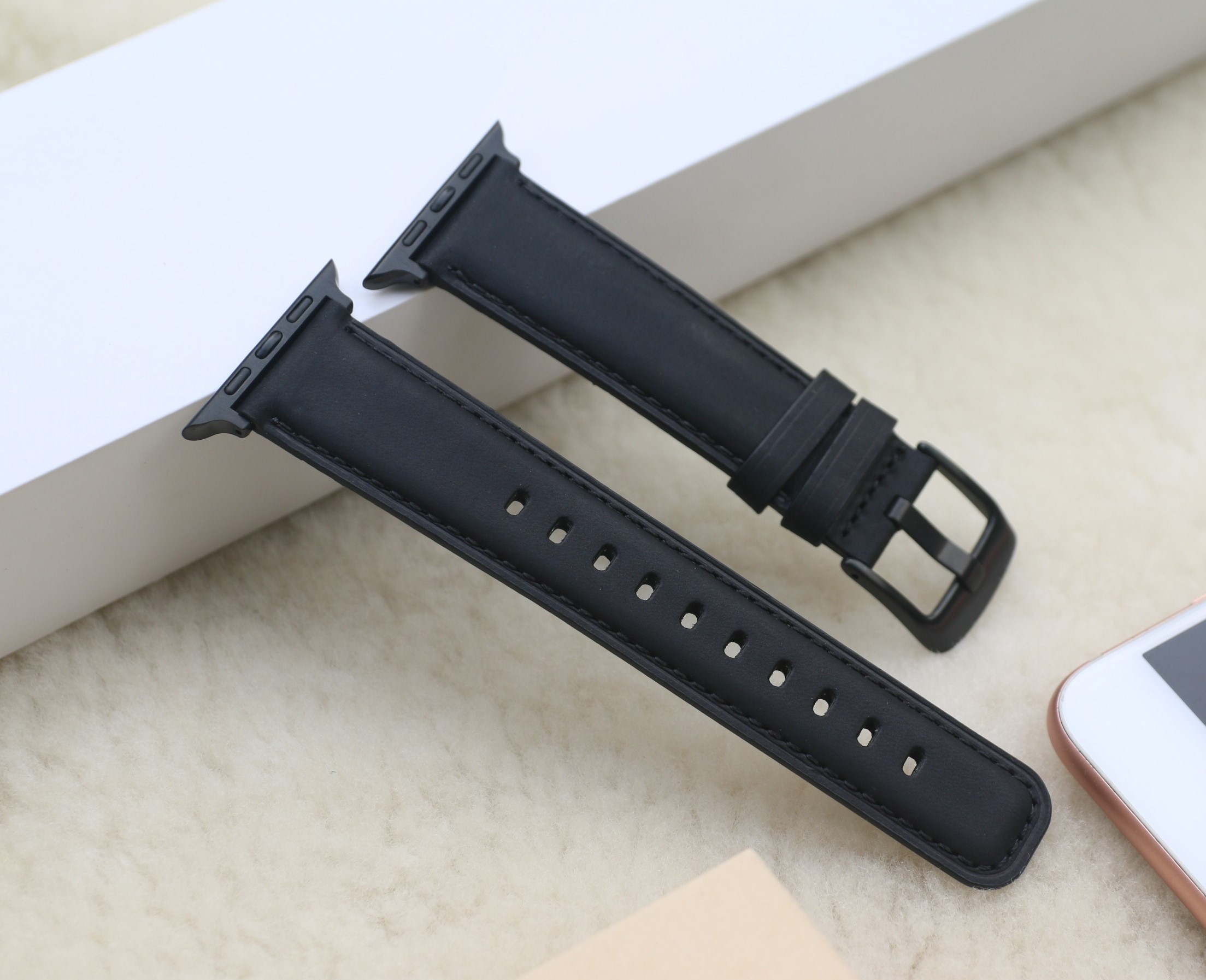 Dây Da Thay Thế Dành Cho Apple Watch Da Bò Sáp 2 Lớp Vintage Khóa Thép 316L Dành Cho Series SE 7| 6 | 5 | 4 | 3 | 2 | 1