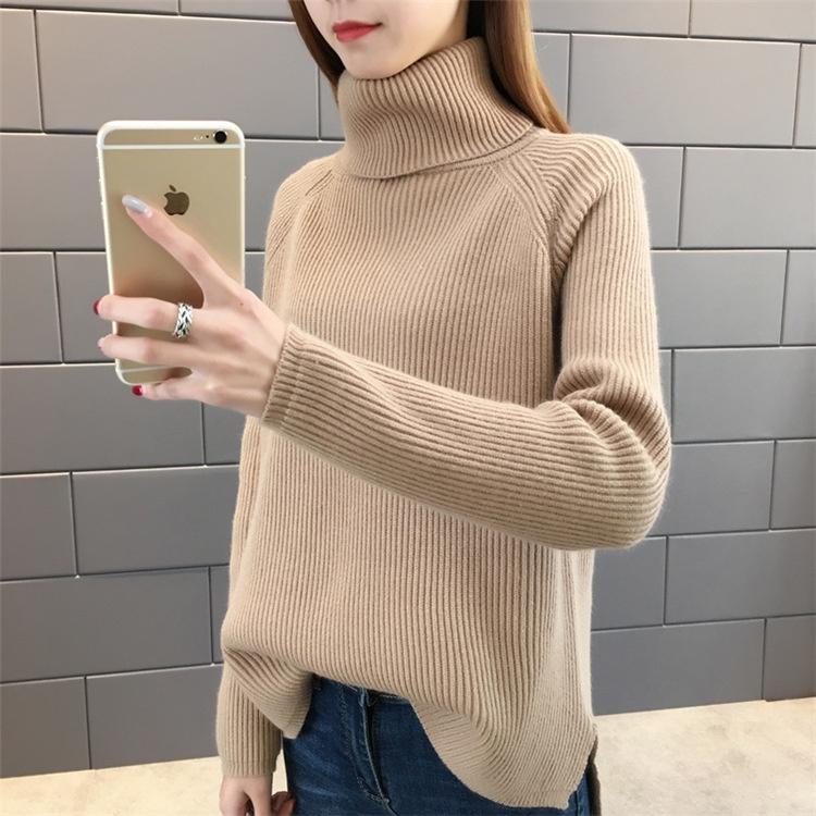 Áo len gần form rộng cổ lọ trẻ trung, chất len dày dặn ấm áp, thời trang phong cách Hàn