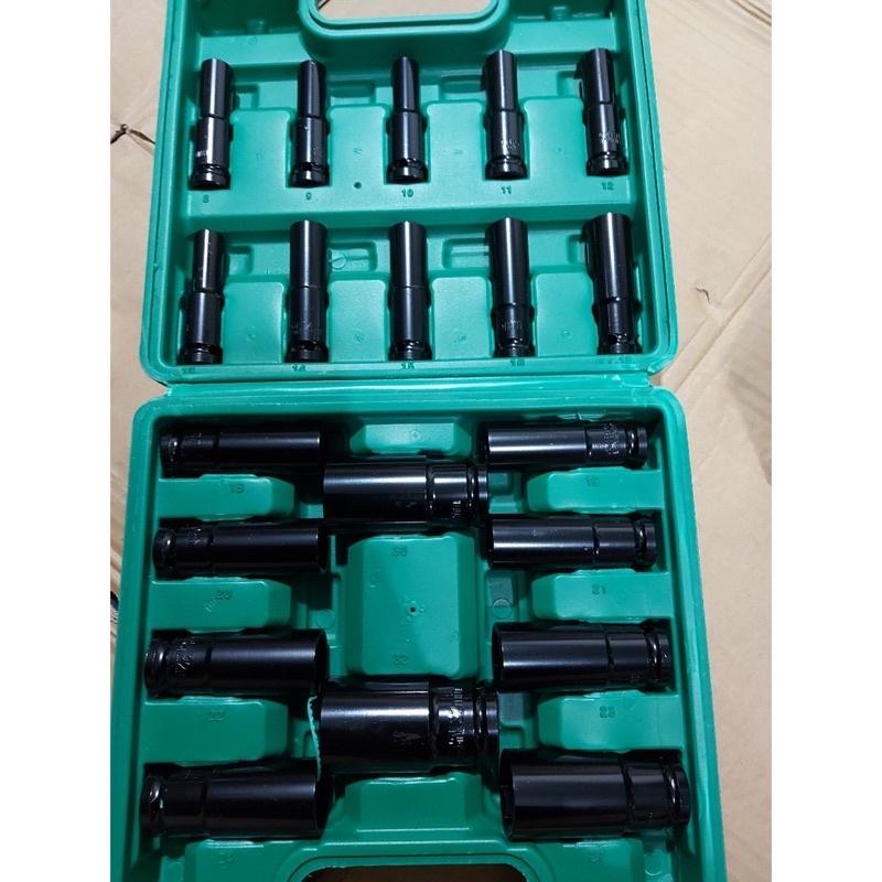 Bộ Khẩu dài 20 Món dùng cho máy siết bulong 8-32 - hàng cao cấp chống han rỉ chống vỡ