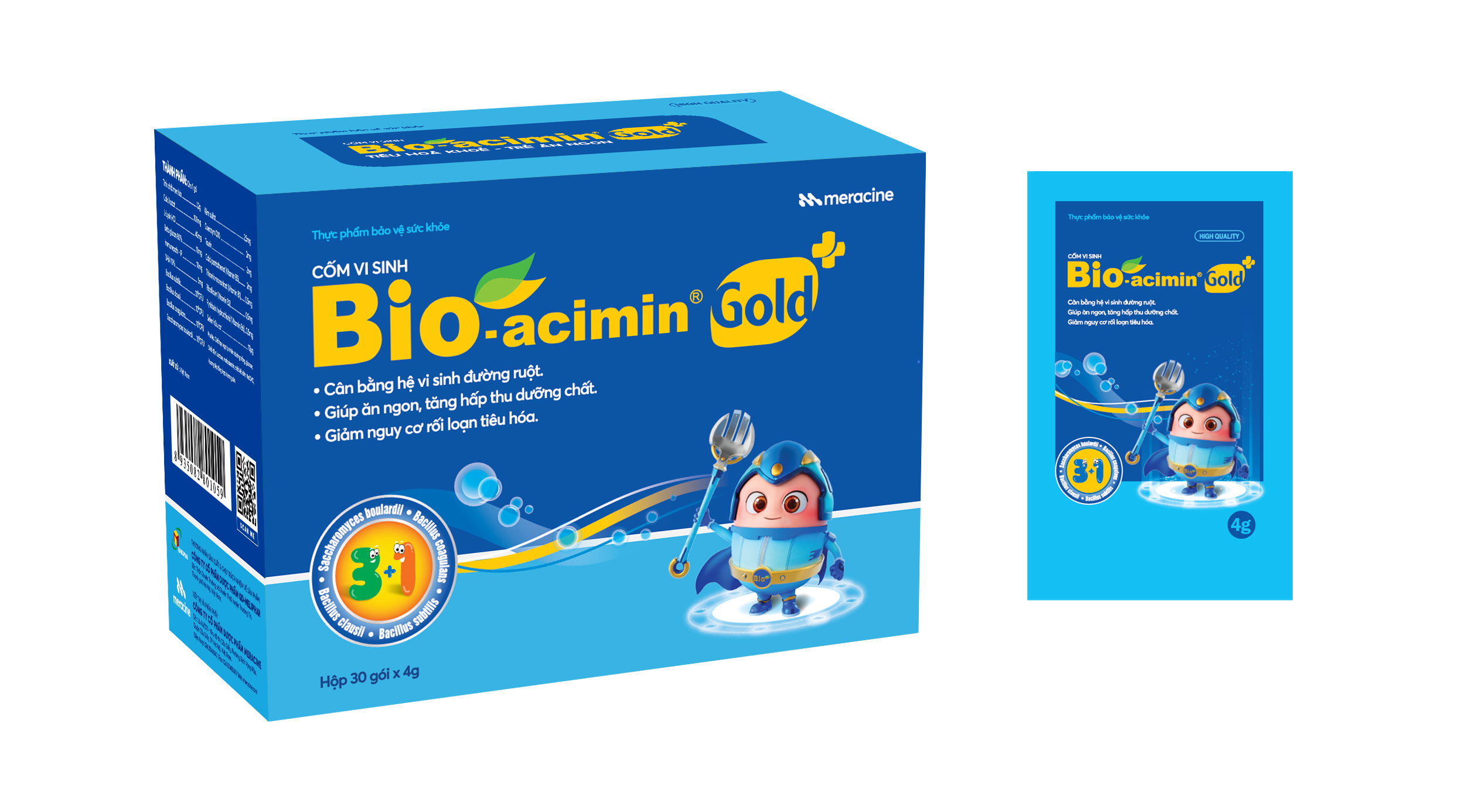 Thực phẩm bảo vệ sức khỏe Cốm vi sinh Bio-acimin Gold + (30 gói)