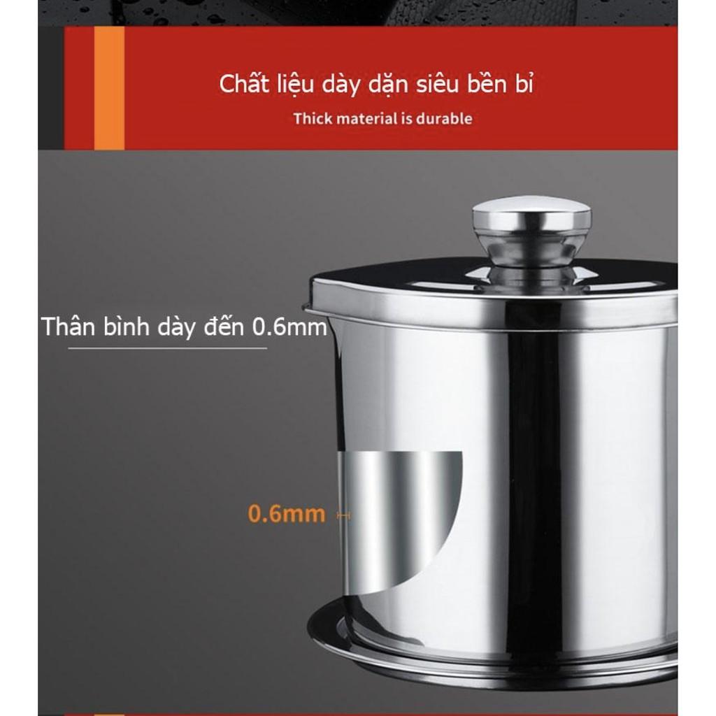 Bình đựng lọc dầu không thấm 2in1 INOX không gỉ