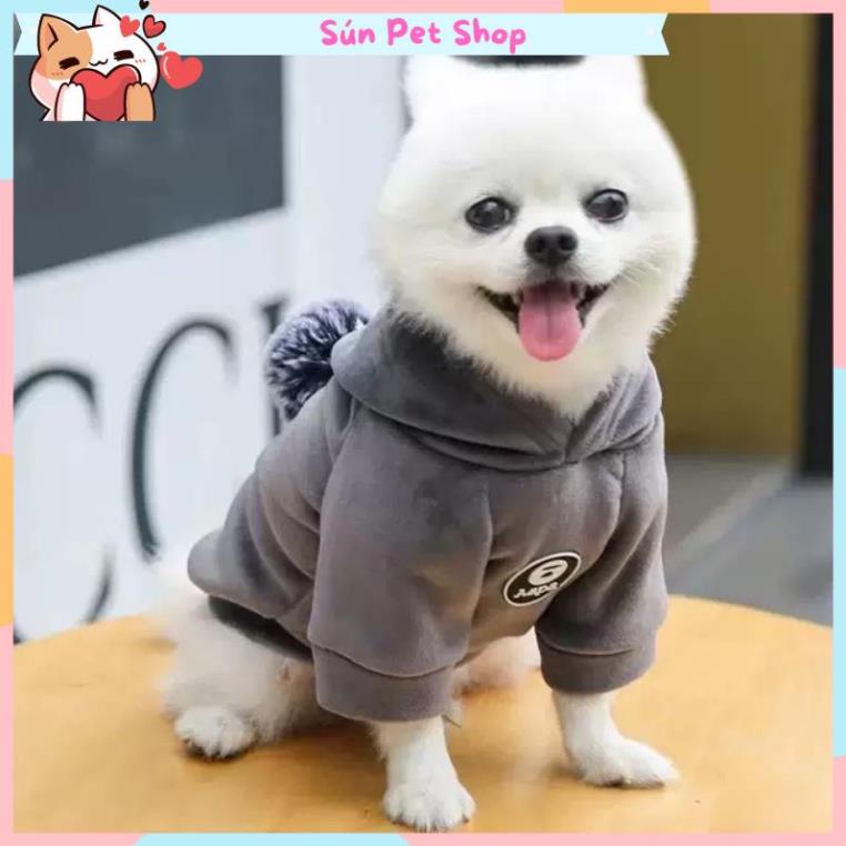 Áo Hoodie nhung cao cấp cho thú cưng - Áo cho chó mèo mùa đông