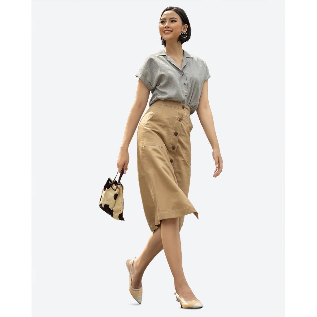 Áo Sơ Mi Linen Xám F2 Smart Casual Nữ