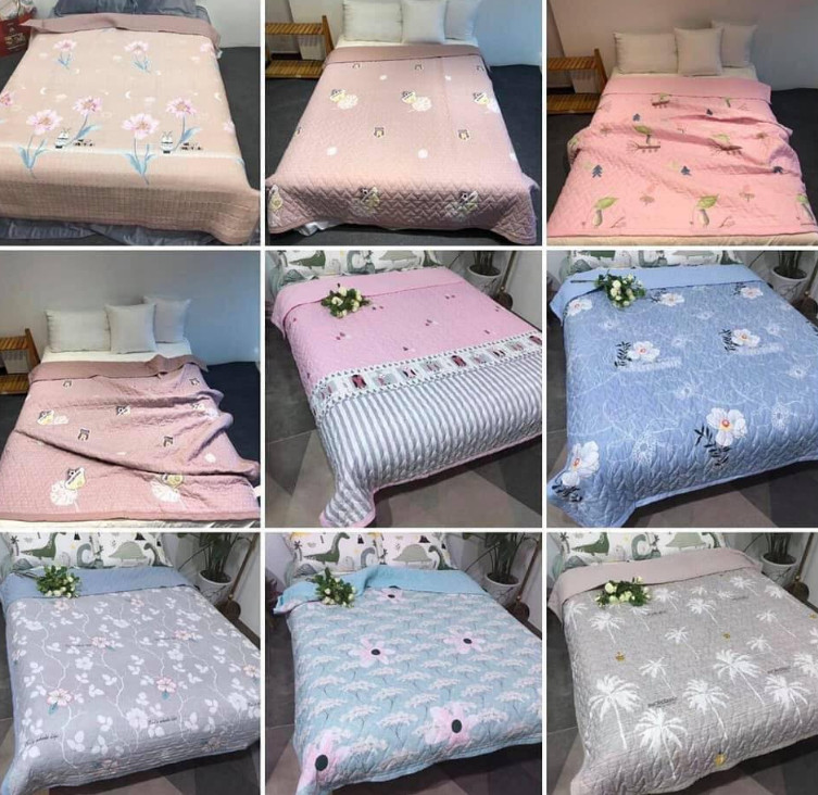 Chăn đũi hè chần bông cotton cao cấp,màu sác hoa văn sang trọng,giao màu ngẫu nhiên