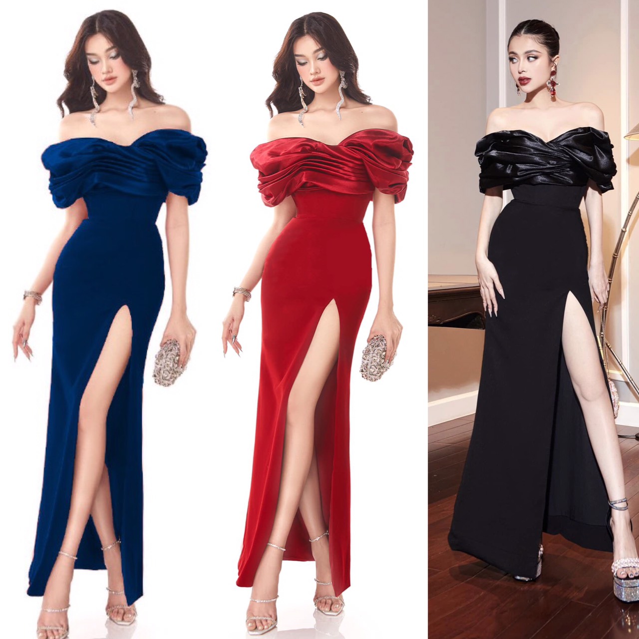 ĐẦM DẠ HỘI TRỄ VAI XẺ TÀ CAO CẤP