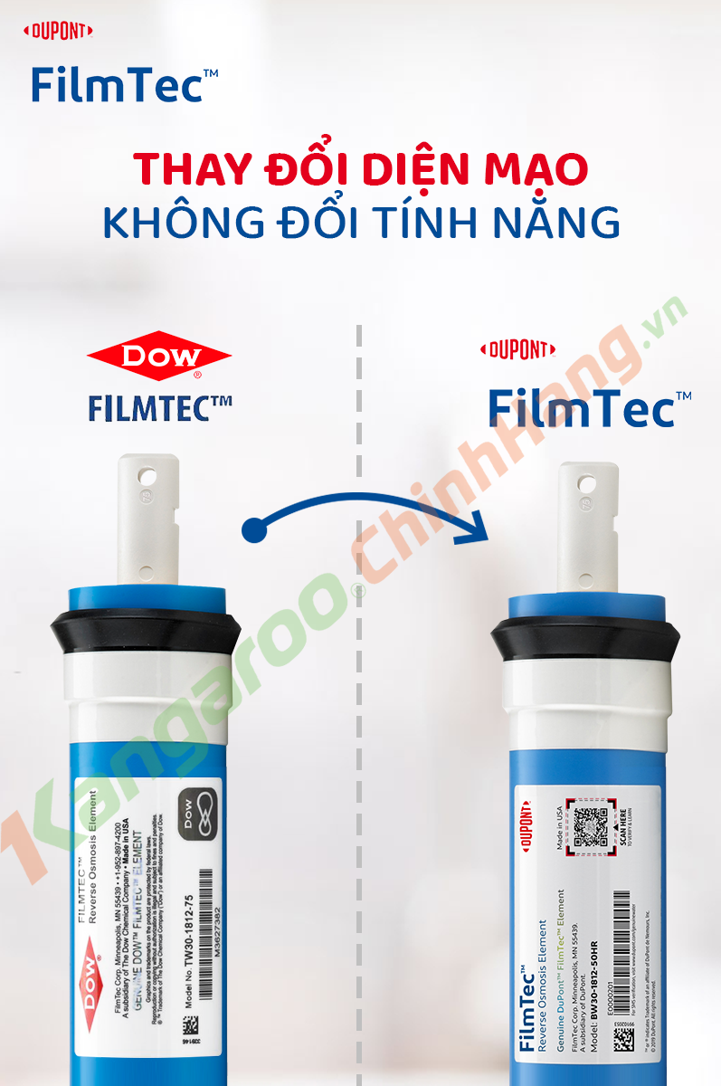 LÕI LỌC NƯỚC KANGAROO SỐ 4 - MÀNG DOW FILMTEC NEW - Hàng Chính Hãng