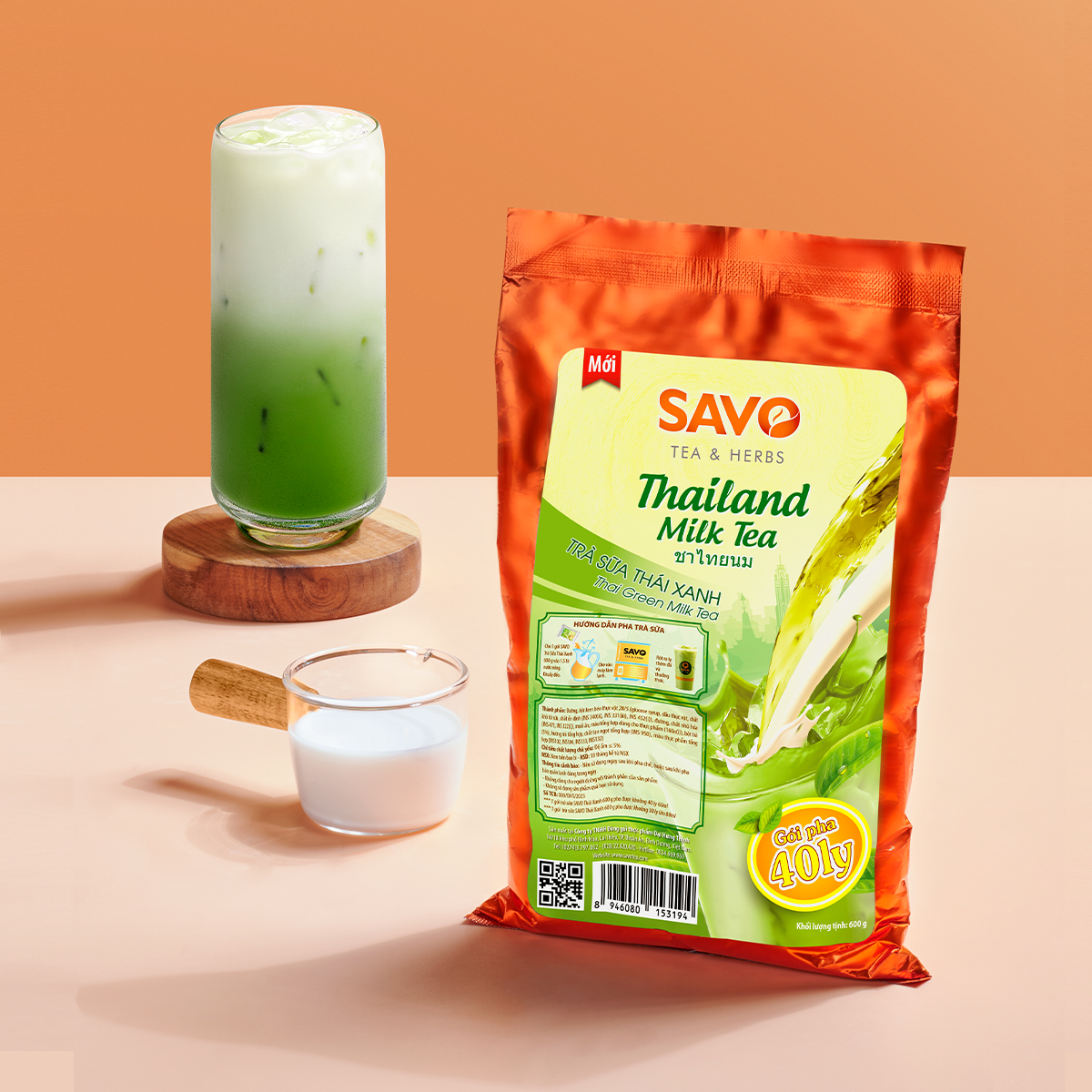 SAVO Trà Sữa Thái Xanh - Túi 600gr