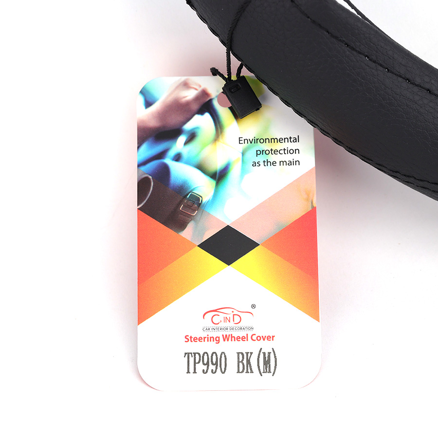 Bọc Vô Lăng CIND TP990 Size M Màu Đen Da PU Lõi TPE Chống Trượt Siêu Êm - Nhập Khẩu Chính Hãng