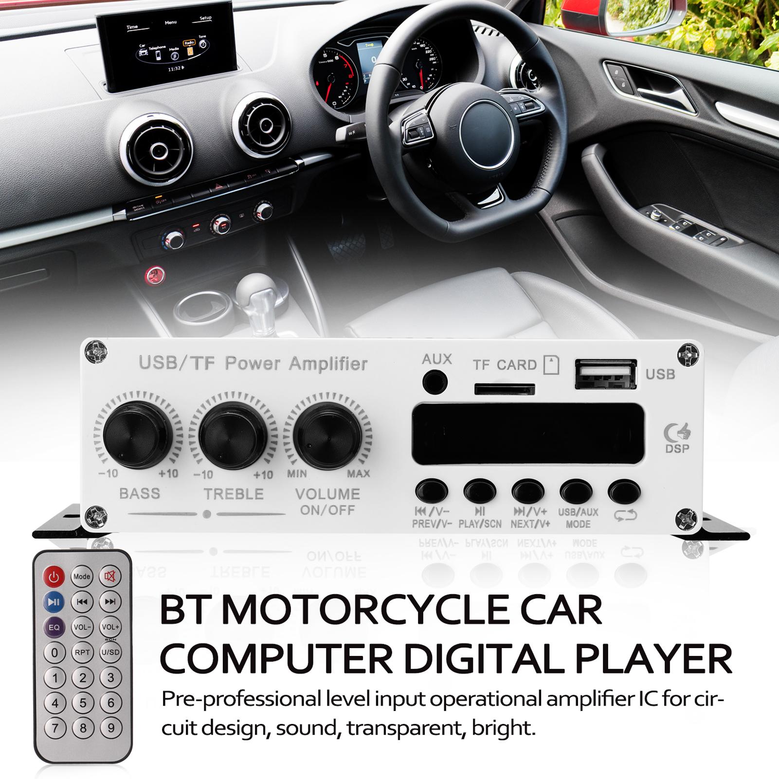 BT Motorcycle Car Computer Digital Player 2 Channel Power Amplifier FM Radio Lossless Music Power Amplifier Digital