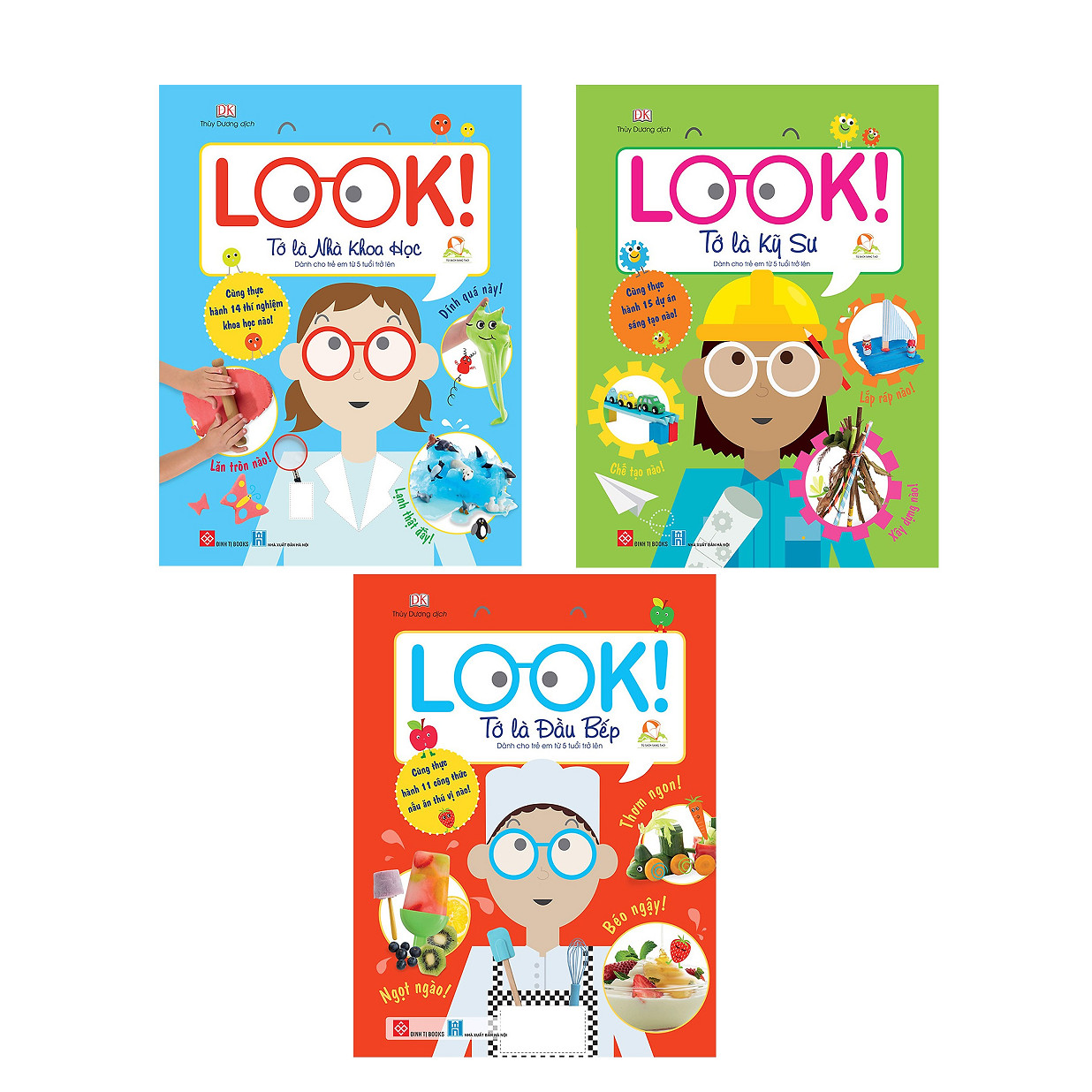 Combo 3 cuốn sách thú vị: Look! - Tớ là kỹ sư + Look! - Tớ là đầu bếp + Look! - Tớ là nhà khoa học