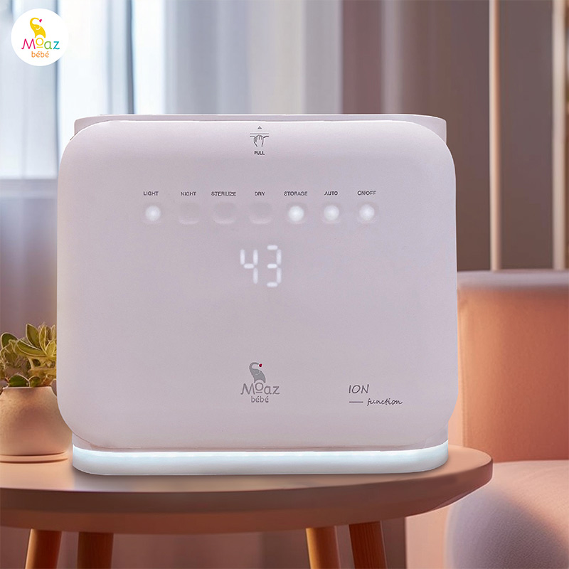 Máy tiệt trùng sấy khô UVC ION Moaz Bebe MB089, máy tiệt trùng khử mùi bình sữa cho bé - Hàng Chính Hãng