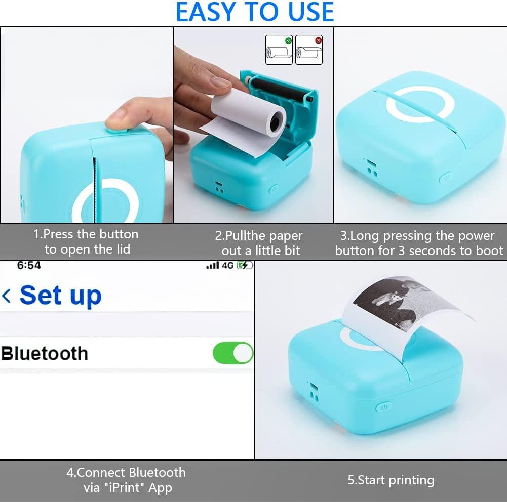 Máy in bỏ túi mini Máy in nhiệt Bluetooth không dây Máy in nhỏ Máy in câu hỏi sai lầm di động Máy in sinh viên Máy in nhãn mã vạch văn phòng Máy in mã hóa