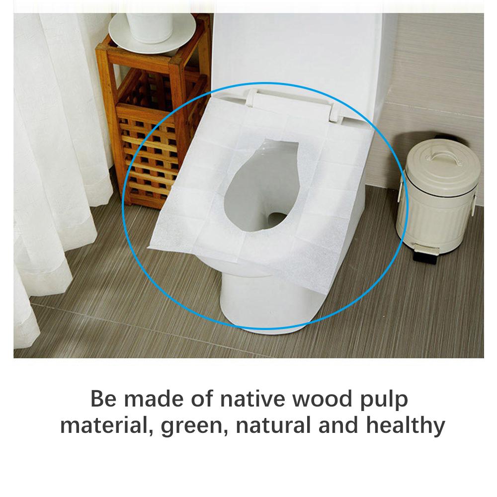 Bọc Ghế Nhà Vệ Sinh Dùng Một Lần Du Lịch Xách Tay 10 Cái / Gói 13,98 * 16,93 Inch