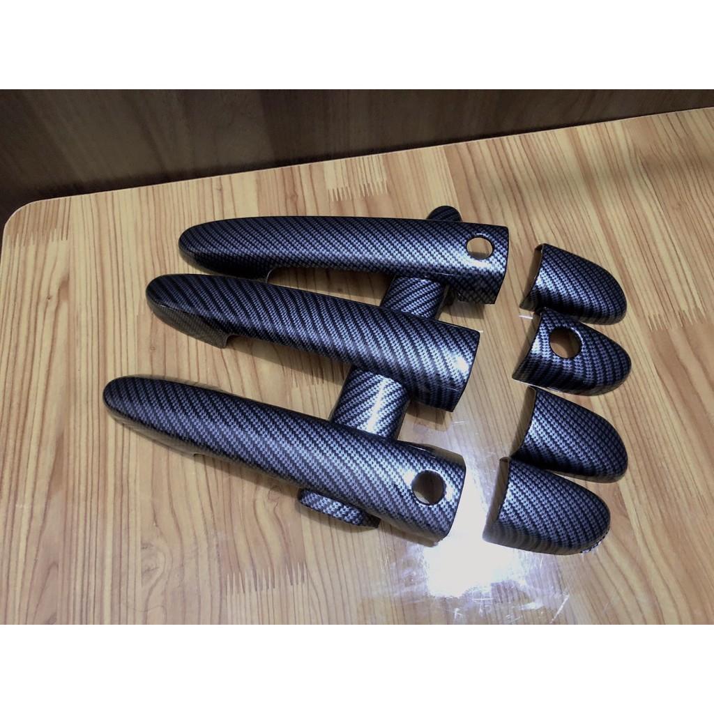 Ốp cửa ô tô - Bộ 4 Ốp Tay Nắm Cửa MAZDA 2, MAZDA 3,MAZDACX5, MAZDA 6 Cacbon