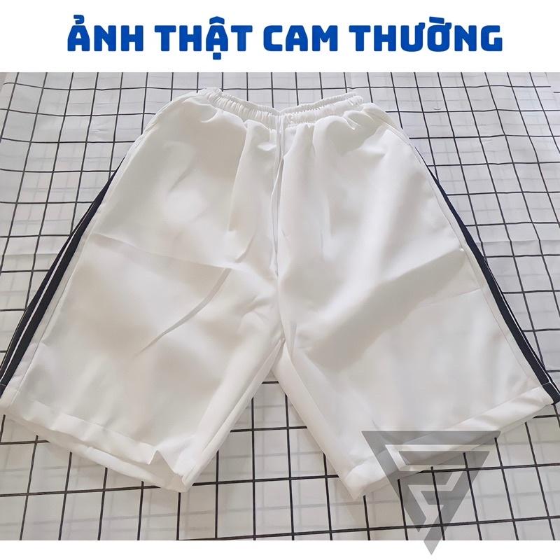 Quần short nam 3 sọc vải thun cotton co dãn thoải mái form rộng FFSTORE