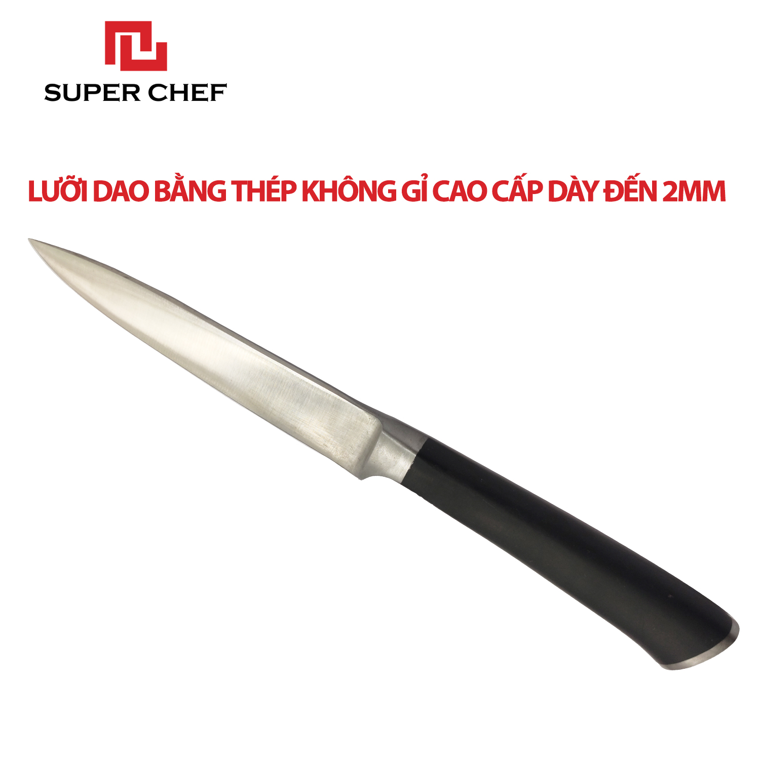 Dao Gọt Trái Cây Chính Hãng Super Chef Tiêu Chuẩn Utility Nhật Bản Bằng Thép Không Gỉ Cao Cấp, An Toàn Vệ Sinh, Siêu Sắc Bén Thích Hợp Xử Lý Thao Tác Tỉ Mỉ, Siêu Tiện Lợi và Lâu Cùn