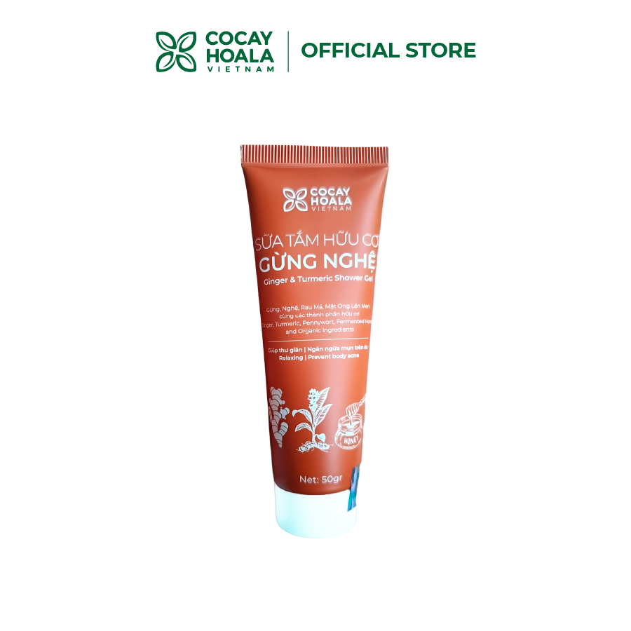 Sữa Tắm Thảo Dược Gừng Nghệ COCAYHOALA VIETNAM -TẠM BIỆT MỤN LƯNG 30gr