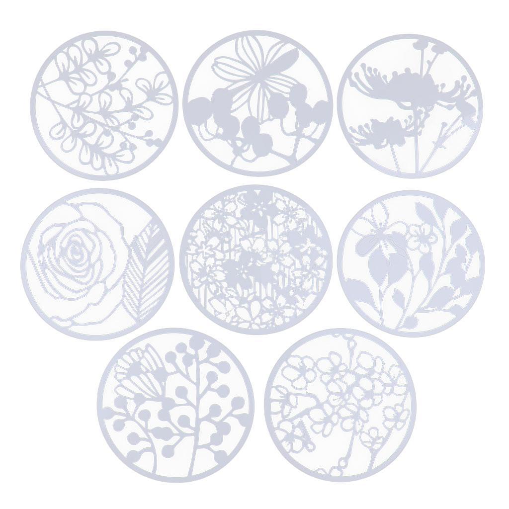 8pc Art Supply Drawing Template Flower Shape Drawing Stencil For DIY Craft