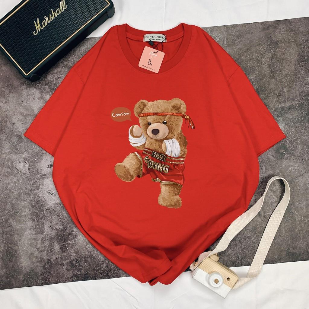 Áo thun tay ngắn nam nữ unisex size M L XL - Boxing Bear