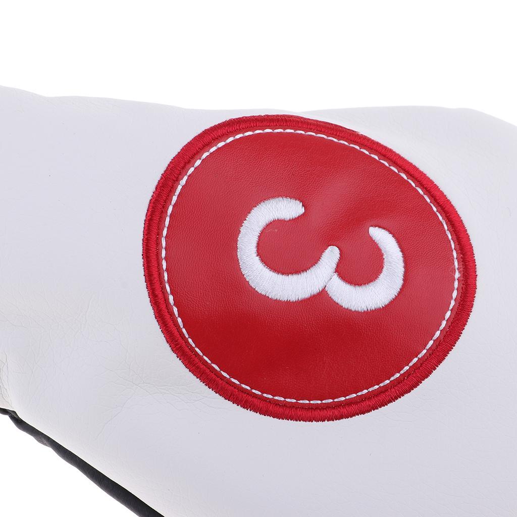 3xSports Golf Club Headcover 460cc Driver Wood Head Cover No. 1 3 5 White 3
