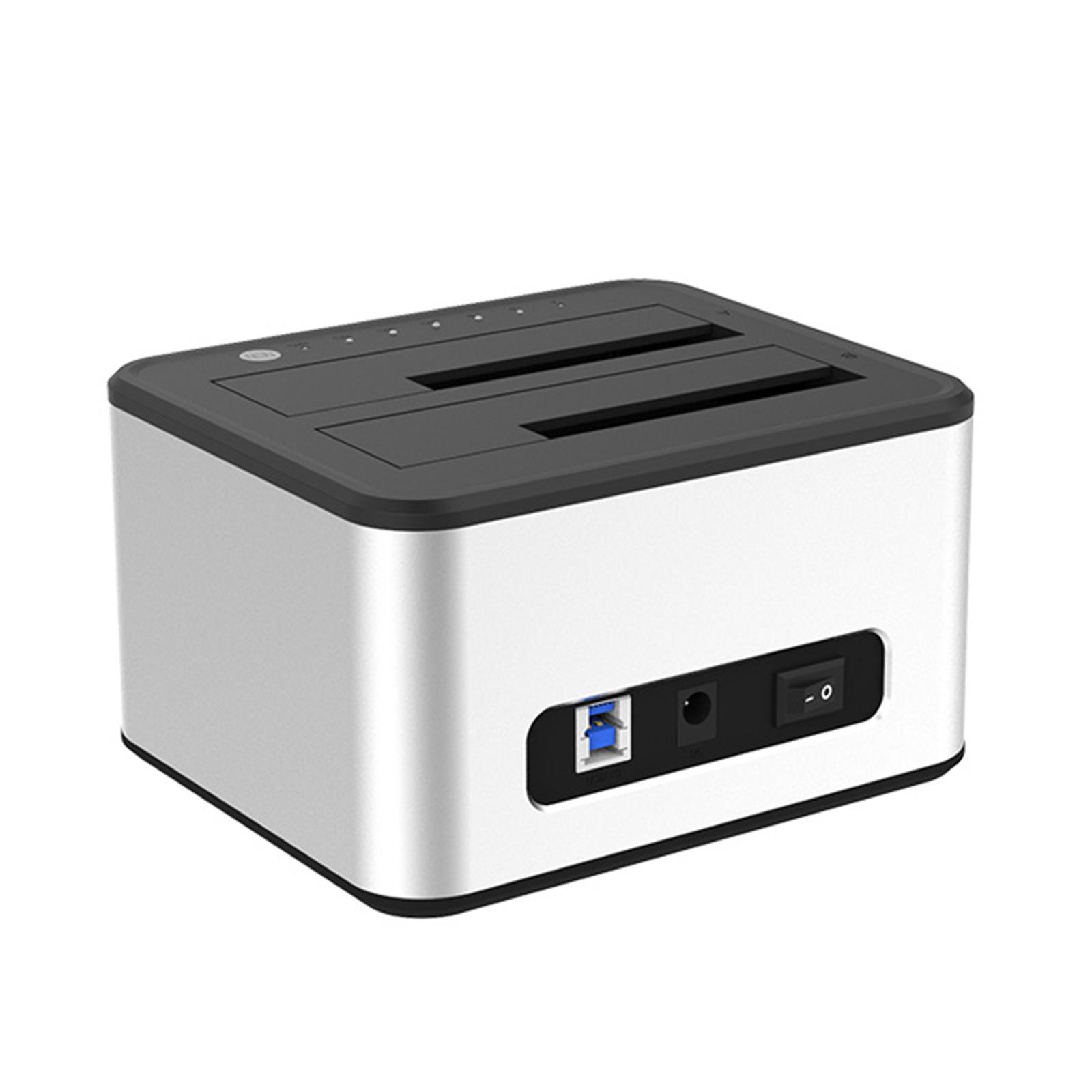 Dual Bay External HDD Hard Drive Docking Station Offline Clone Duplicator UK