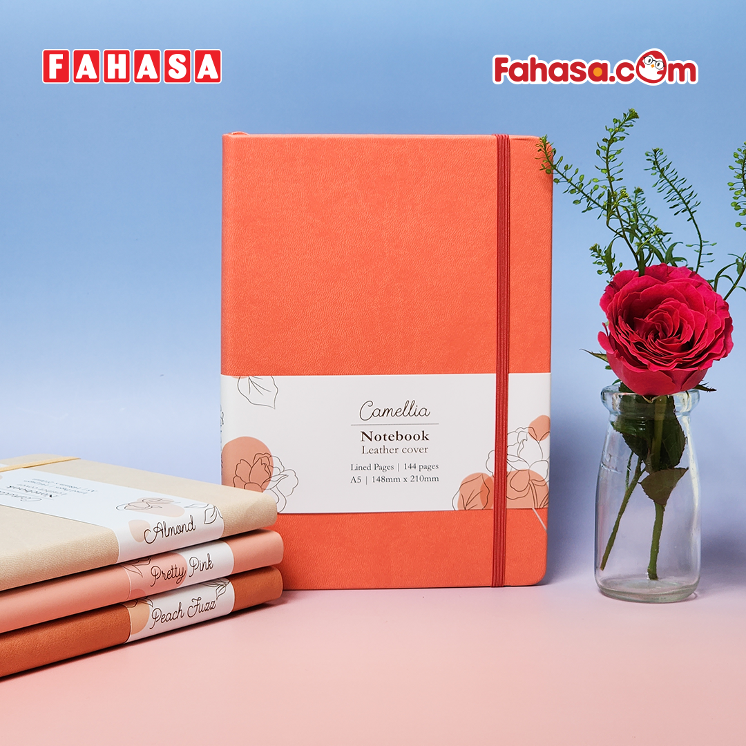 Sổ Da Bìa Cứng Camellia A5 - Kẻ Ngang - 144 Trang 100gsm - The Sun - Terracotta