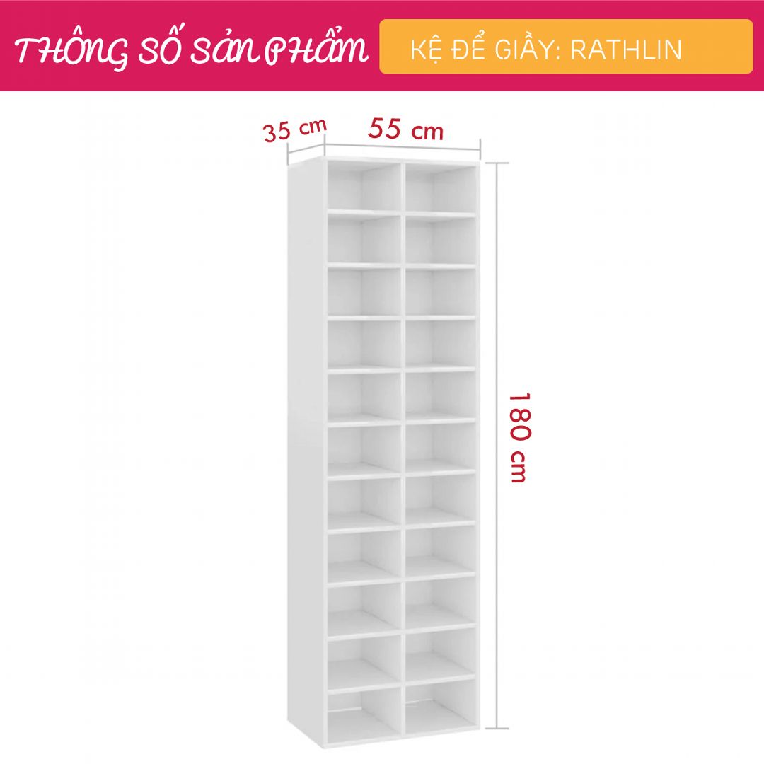 Kệ để giầy nhỏ gọn gỗ công nghiệp SMLIFE Rathlin