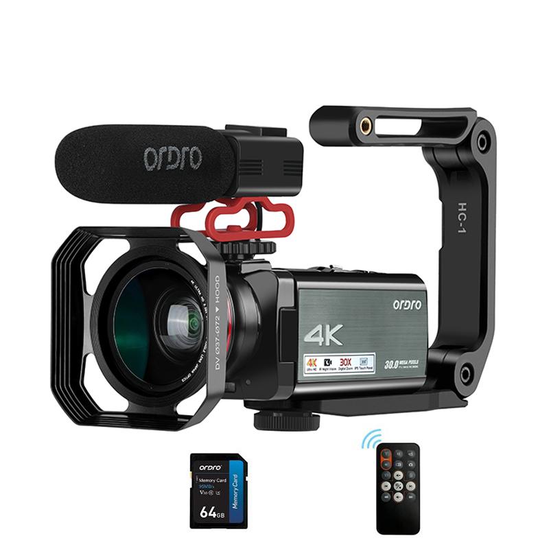 Máy Quay Phim Ordro AX10 4K Camara Chuyên Nghiệp 30MP 60FPS 30X Zoom Kỹ Thuật Số Vlog HỒNG NGOẠI Nhìn Xuyên Đêm WiFi YouTube Quay Video