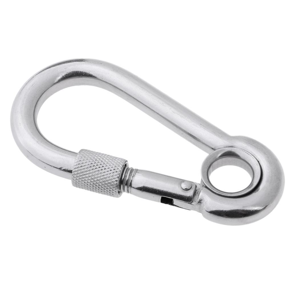 Stainless Steel Safety Carabiner Spring Screwgate for Camping Hammock