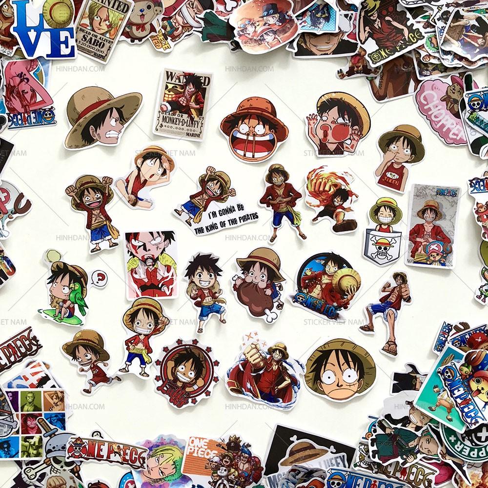 Sticker in hình ONE PIECE - Đảo Hải Tặc - Dán Trang Trí - Chất Liệu PVC Cán Màng Chất Lượng Cao Chống Nước, Chống Nắng, Không Bong Tróc Phai Màu