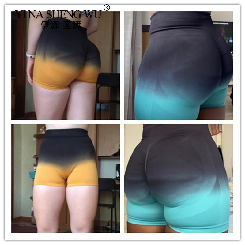 SHEAMLESS GRACKIENIE SHNED SHORTS Nữ tập thể dục SHORTS TUYỆT VỜI TUYỆT VỜI TUYỆT VỜI TUYỆT VỜI TUYỆT VỜI Color: Black blue Size: S/M