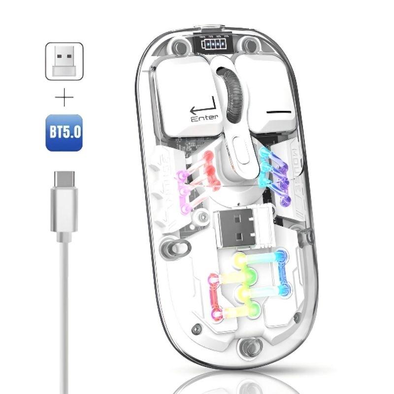Chuột bluetooth không dây cao cấp TEKKIN JERTECH WB112 thiết kế trong suốt  - hàng nhập khẩu