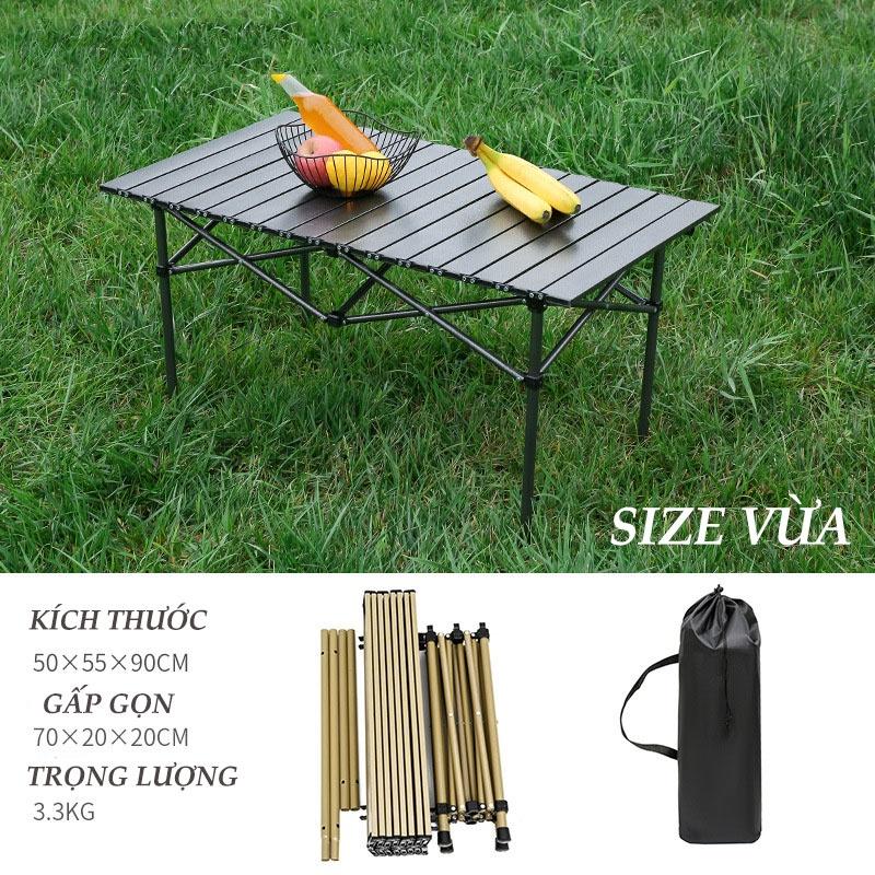 Bàn nhôm dã ngoại gấp gọn , bàn picnic camping du lịch bỏ túi hợp kim nhôm trọng lượng nhẹ, độ bền cao, nhỏ gọn